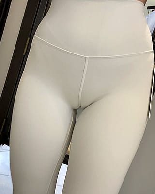 Change room POV : White leggings always feel risky 🤍🤍😅😉'